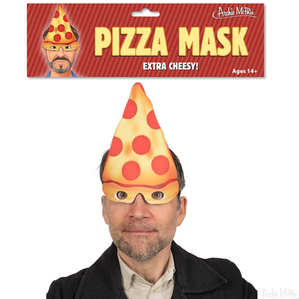 Man wearing Pizza Mask